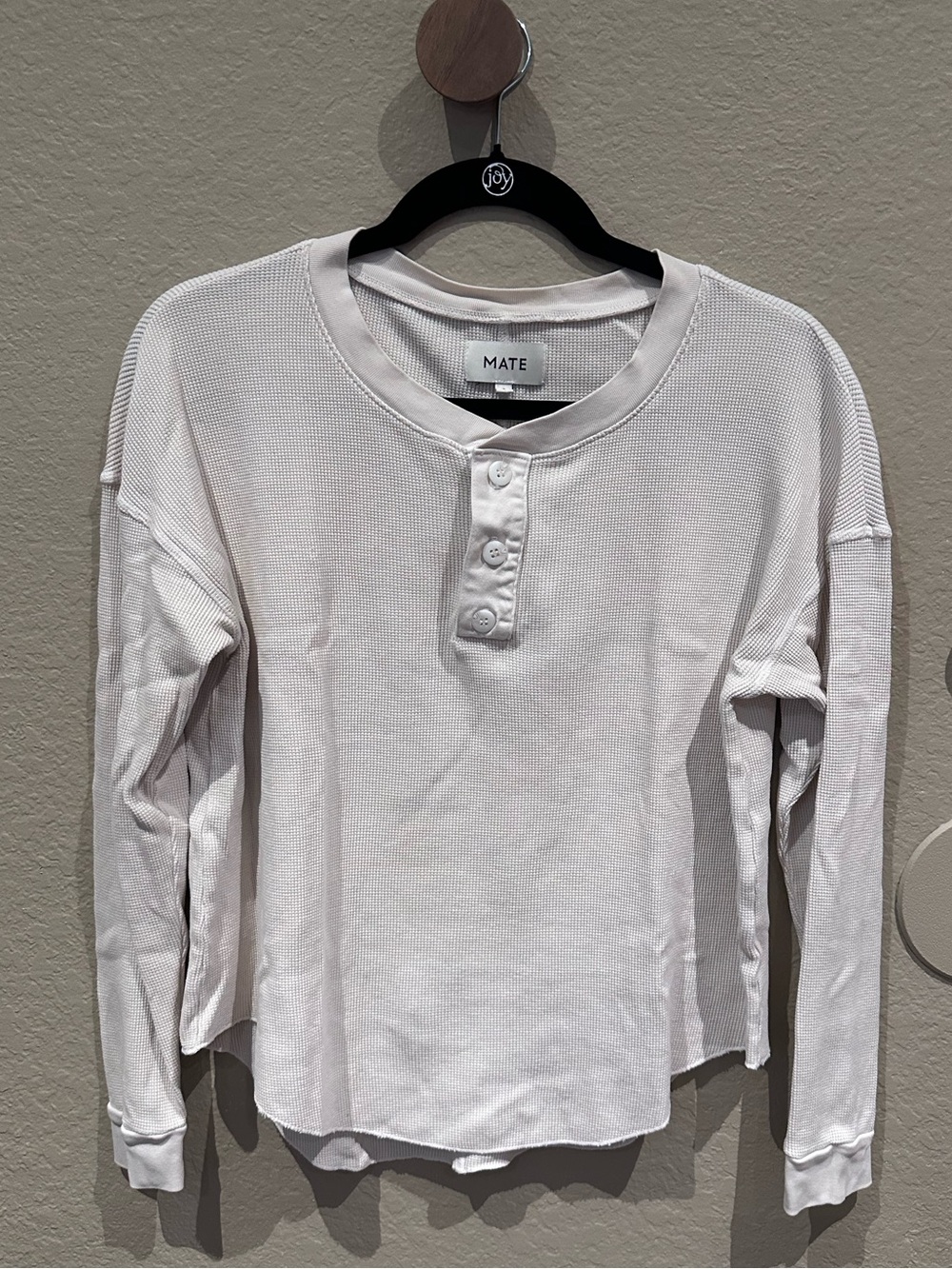 MATE Cream Long-Sleeve Henley Tee